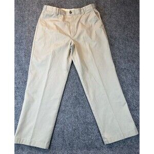 LL Bean Mens Comfort Waist Pants Size XL Beige Off White Chino Casual Everyday
